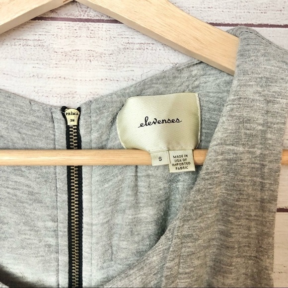 Anthropologie Elevenses Gray Black Jumpsuit S - Picture 7 of 9